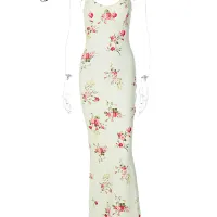 Y2K Floral Bodycon Maxi Dress thumbnail 6