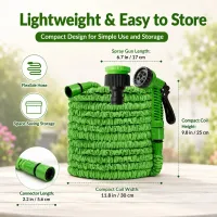 Expandable Magic Water Hose with Spray Nozzle thumbnail 2