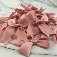1" Pink Satin Ribbon Bows (50pcs) thumbnail 3
