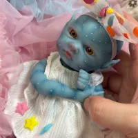 8" Blue Skin Handmade Reborn Baby Doll thumbnail 3