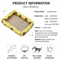 Summer Linen Rattan Pet Cooling Mat thumbnail 2