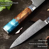 Japanese 67-Layer Damascus Knife Set thumbnail 4