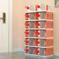 Stackable Narrow Multi-Tier Shoe Rack thumbnail 3