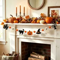 Halloween Skull Cat Pumpkin Felt Garland thumbnail 5