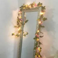 Pink Rose Garland Copper LED Fairy Lights thumbnail 1