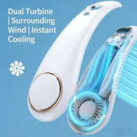 Portable Bladeless Neck Fan USB Rechargeable thumbnail 1