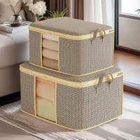 Foldable Fabric Storage Box with Clear Window thumbnail 2