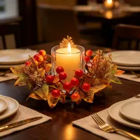 Mini Fall Candle Wreath Set of 2 thumbnail 2
