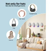 8pcs Adhesive Hat Hooks thumbnail 2