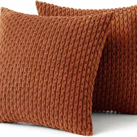 Fall Boho Striped Corduroy Throw Pillow Covers thumbnail 6