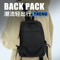 Mini Black Canvas Travel Backpack thumbnail 4