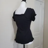 Vintage Black Bow Blouse - Y2K Style thumbnail 5