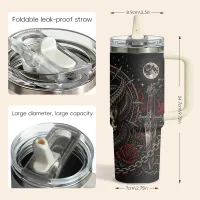 Gothic Skull Snake Tattoo Flask 40oz thumbnail 5