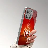 Christmas Santa Snowman iPhone Glass Case thumbnail 6