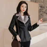 Women's PU Leather Winter Jacket thumbnail 4