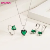 925 Sterling Silver Heart Zircon Jewelry Set thumbnail 5