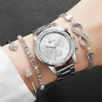 4PCS Rhinestone Women's Watch & Bracelet Set thumbnail 3