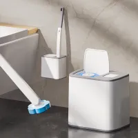 Disposable Toilet Brush Replaceable Wall-Mounted Long Handle Cleaning Tool thumbnail 5