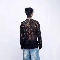 Vintage Ripped Mesh Knit Sweater thumbnail 2