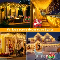 Solar Icicle Christmas Lights - 162 LED thumbnail 6