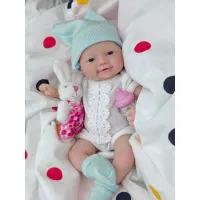 Silicone Reborn Baby Doll 7" Blue Eyes thumbnail 5