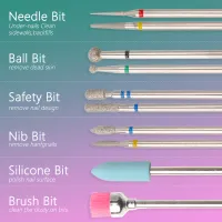 14pc Nail Drill Bit Set Gel Removal & Polishing Kit thumbnail 2