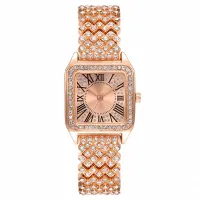 YIKAZE Gold Square Diamond Watch for Women thumbnail 5