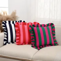 Striped Ruffle Pillow Cover thumbnail 2