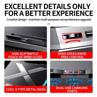 Q3 Gaming Laptop Cooler with 6 Fans thumbnail 5