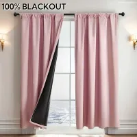 Blackout Thermal Curtain with Black Backing thumbnail 1