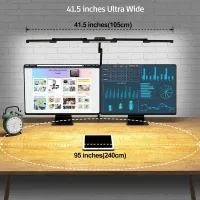 24W Double Head LED Desk Lamp with Clip thumbnail 3