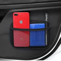 Car Leather Mesh Storage Bag Organizer thumbnail 1