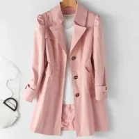 Korean Slim Trench Coat Women thumbnail 2