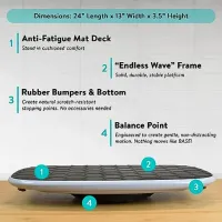 Gray Standing Desk Balance Board with Anti-Fatigue Mat thumbnail 4