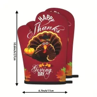 Thanksgiving Turkey Oven Mitts Set thumbnail 3