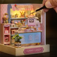 Mini DIY Dollhouse Kit with Furniture thumbnail 2
