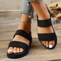 Ladies Elastic Grass Weave Sandals thumbnail 5
