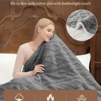 Milk Velvet Electric Heated Blanket Throw thumbnail 2