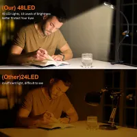 48 LED Clip-On Gooseneck Desk Lamp thumbnail 4