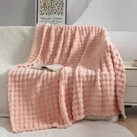 Coral Velvet Bubble Rabbit Sofa Blanket thumbnail 1