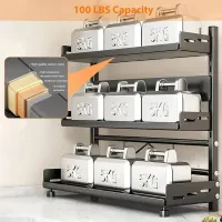 Black Metal Spice Storage Rack thumbnail 4