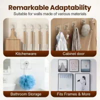 Drill-Free Adhesive Wall Hooks thumbnail 5
