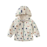 Girls Floral Fleece Hooded Jacket thumbnail 3