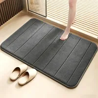 Ultra Soft Non-Slip Bath Rug Dark Gray thumbnail 1