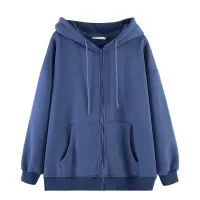 Loose Zip Up Hoodie - Korean Streetwear thumbnail 1