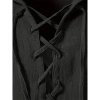 Men's Retro Cotton Linen V-Neck Shirt thumbnail 5