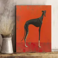 Minimalist Greyhound Canvas Art Print thumbnail 1
