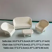 Mini White Wicker Tea Set for Dollhouse thumbnail 2