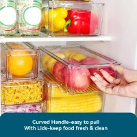 Clear Fridge Organizer Bins (2-Pack) thumbnail 5