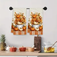 Pumpkin Maple Leaf Kitchen Towels 2-Pack thumbnail 2